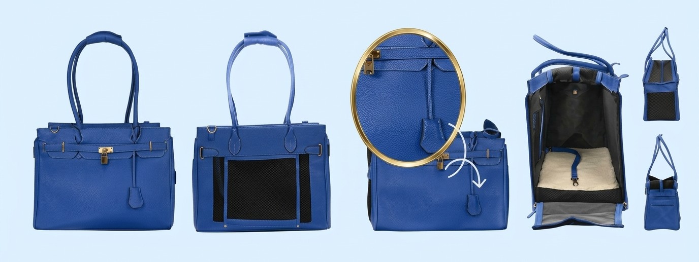 The Madison Carrier Cobalt Blue - Multi Angle Views