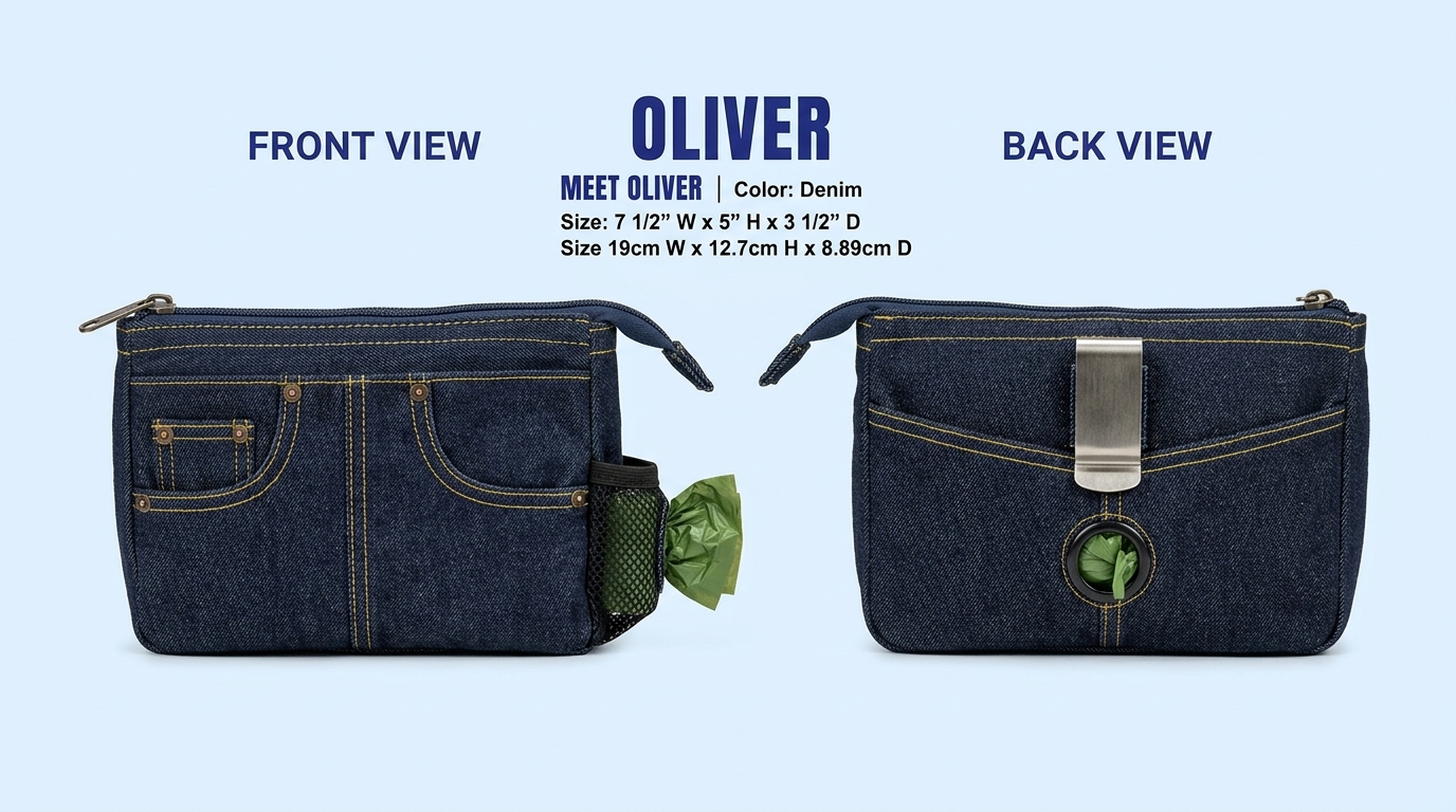 Oliver Denim Training Bag - Front and Back Views